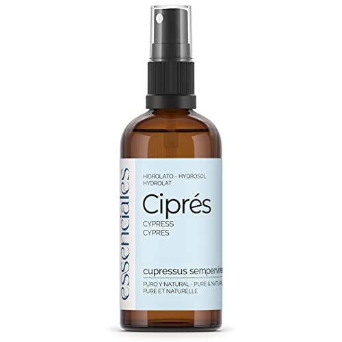 Essenciales - Hidrolato de Agua Floral de Ciprés, 100% Pura y Natural, 100 ml | Hidrolato Cupressus Sempervirens