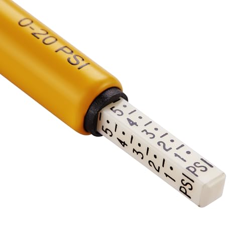 DEWALT Low Pressure Pencil Gauge, 0-20 PSI Pencil Gauge Ideal for Turf Products, ATVs, UTVs and Low Pressure Applications. Precision Tire Pressure Measurement Tool.