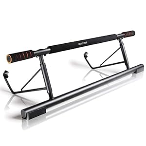 High Pulse Pull Up Bar incl. 2 snap hooks with loops + exercise poster – Door Bar that can be hung up in the door frame without drilling or screwing