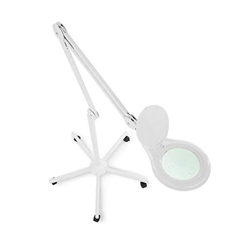 (New Model) Neatfi Bifocals 1,200 Lumens Super LED Magnifying Floor Lamp, 5 Diopter with 20 Diopter, Dimmable, 5 Inches Diameter Lens, Adjustable Arm Magnifier (with Rolling Base, White) - Thumbnail 7