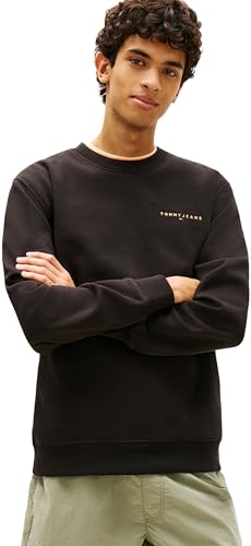Tommy Jeans Herren Sweatshirt Linear Rundhalsausschnitt, Schwarz (Black/Faded Sun Kiss), XXL – Ansicht 1