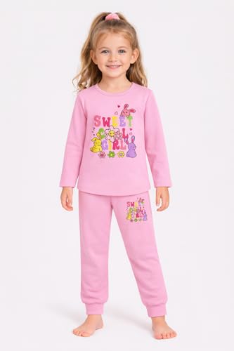 Image of TS LAVI TAVI Cotton Clothing Set for Girls Dress Full Sleeve T-shirt Top and Pyjama (Pack of 3)