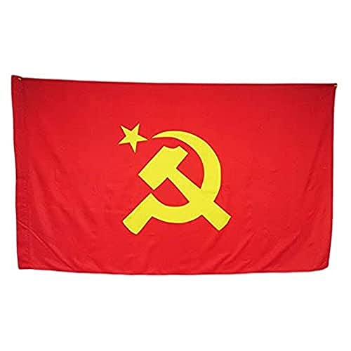 Image of AZ FLAG USSR Central logo Flag 3' x 5' for a pole - Red communist flags 90 x 150 cm - Banner 3x5 ft with hole