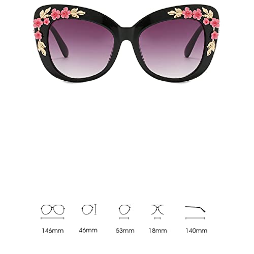 Oversized Cat Eye Sunglasses Women Luxury Summer Flower Eyewear Oversized Gradient Female Elegant Sun Glasses Shades3