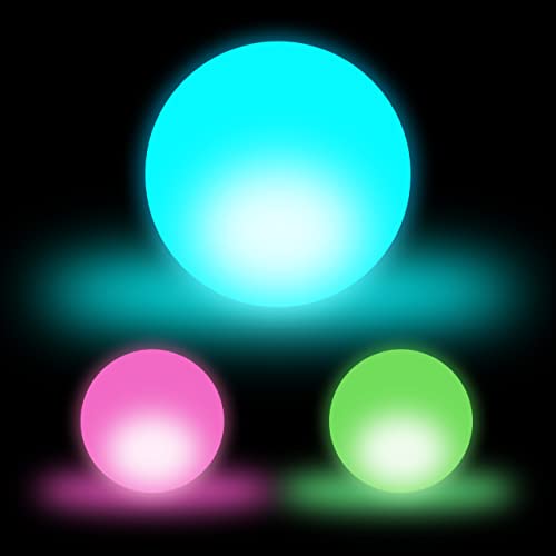 Relaxdays Lampions boules LED, lot de 3, changement de couleurs, éclairage d’ambiance, globes, déco, D : 7,5 cm, blanc