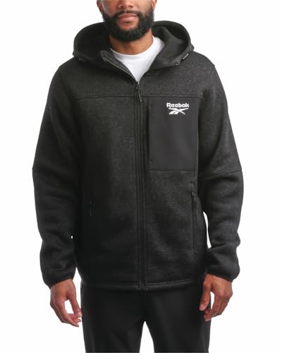 Reebok Herren Fleece Pulloverjacke Schwarz