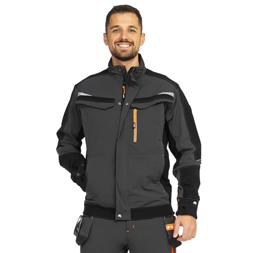 BWOLF Vector Veste De Travail Homme Multifonctionnelle – Blouson Professionnel Robuste Et Flexible 90% Nylon 10% Élasthanne – Veste De Chantier Légère – Veste De Sécurité, Gris, XXL