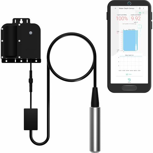 YoLink Smart Water Depth Sensor, Liquid Level Sensor, 32ft, Long-Range LoRa, Real-Time Alerts, Automation, Battery Up to 10 Years, Liquid Density Adjustable, Hub Required, YS7905