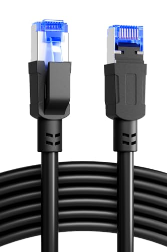 Ercielook Cable de Red Cat8 de Alta Velocidad - 15m para Interior/Exterior, Extensor de Cable de Red 40 Gbit/s para Router/Juegos/Módem