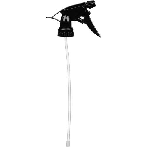 Generic All Purpose T-8 Black Trigger Sprayer with 9-1/4"" Dip Tube and 28mm 28-400 Nozzle, 6 Pack, Industrial Grade, Heavy Duty, Chemical Resistant, Adjustable Stream Mist, for Spray Bottles4