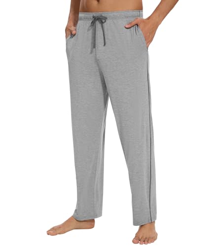 WiWi Mens Pajama Pants - Viscose from Bamboo Soft Sleep Pants Comfy Drawstring Lounge Bottom with Pockets Sweatpants S-XXL