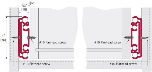 Slide-Co 221590 Drawer Track Repair Kit, Metal Track, 22-1/2 In. (Single Pack)