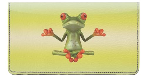123 Cheap Checks Zen Frog Designer Checkbook Cover, with Credit Card Slots and Pen Loop