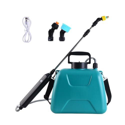 Fenteer Pulverizador Eléctrico Portátil para Jardín con Varilla Telescópica Atomizador Manual Ajustable Depósito de 5L Y Correa Adecuado para Riego de Plantas