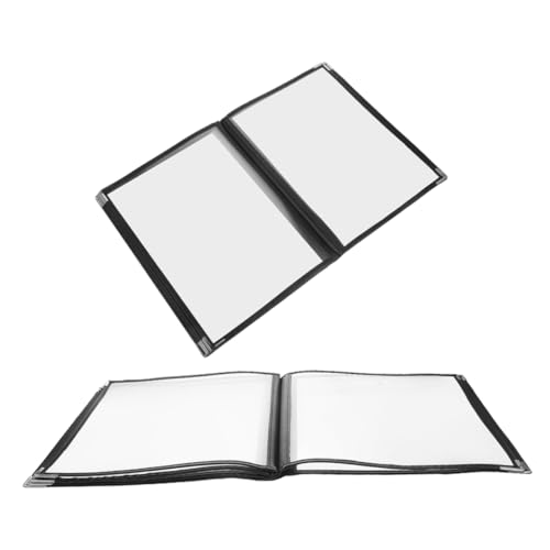 STOBAZA 2pcs Menu Folder Menu Hold Bar Cafe Restaurant Book Commercial Restaurant Menu Binders Holder Cover Page Menu Books Black Menu Book LED Menu Book Menu Sleeves