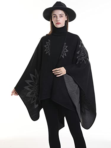 Bufanda chal grande tipo poncho estola capa de mujer de punto 2