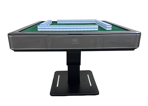 Automatic Mahjong Table Gray Ultra-Thin Pedestal Folding Style with 40mm No-Numbers Tiles ??????? Electric Mahjong More Rounds No More Shuffling