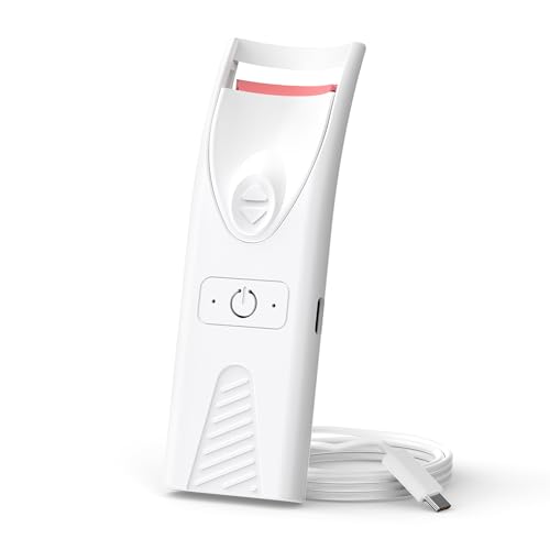 Smiling Shark Rizador de Pestañas Térmico, Rizador de Pestañas Electrico con 55°C Constante, Calienta en 15s y Fácil de Usar- Travel Eyelash Curler para Efecto 24h Cualquier Tipo de Pestaña