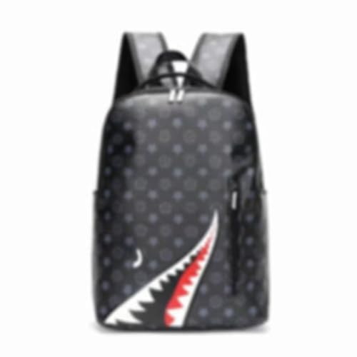 DKVRKJF Large capacity PU leather backpack, leisure travel bag, student Bookbag laptop backpack (black1), HDK-957