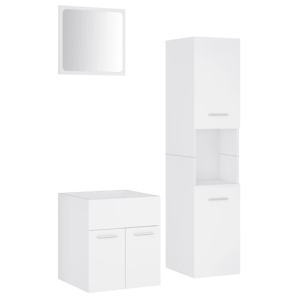 Juego de Muebles de baño Madera de ingeniería Blanco, Mobiliario Conjuntos de Muebles Muebles de baño, Blanco, 30.41kg