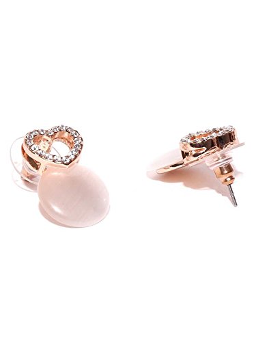Opal Heart 18k Rose Plated Drop Earrings
