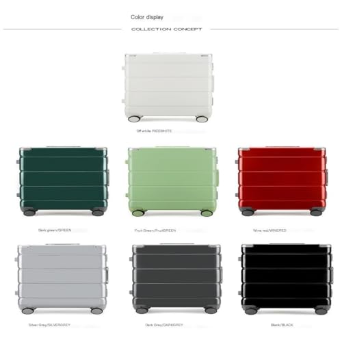 Suitcase Solid Color Suitcase Trolley Case Universal Wheel Boarding Case Aluminum Frame Suitcase Password Suitcase Suitcase Tags(Green,26in)3