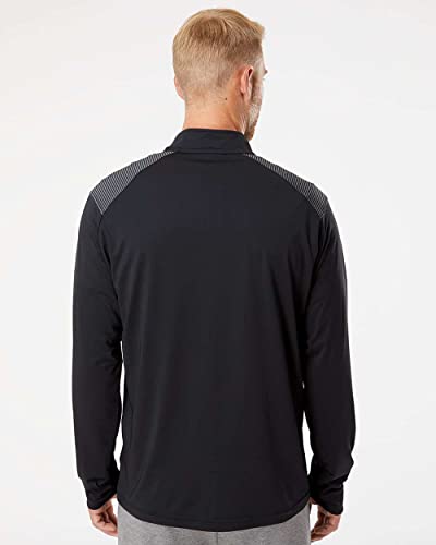 adidas Mens Shoulder Stripe Quarter-Zip Pullover, M, Black4