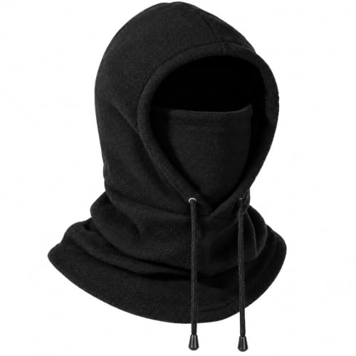 Cagoule en Polaire Thermique, 2en1 Capuche-Écharpe, Cagoule Hiver Homme