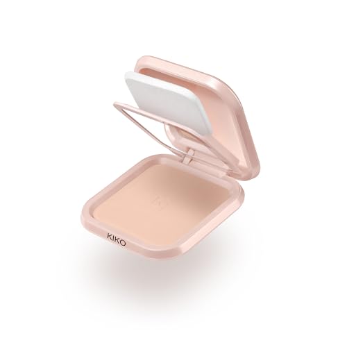 KIKO Milano Skin Lover Refining Face Powder Foundation 03, Base De Maquillaje Hidratante Compacta En Polvo Uniformadora
