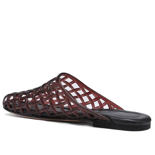 Clear Jelly Shoes for Women Slip on Jelly Mesh Slides Comfortable Closed Toe Flats Sandals Summer Beach Slippers.