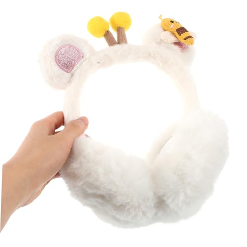 VALICLUD Faux Fur Earmuffs for Boy Girl and Adults Plush Bee Ear Warmers Foldable Ear Covers for Outdoor Use for Boys and Girls3