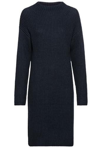 camel active Damen Strickkleid mit Stehkragen Dunkelblau, Womenswear-M