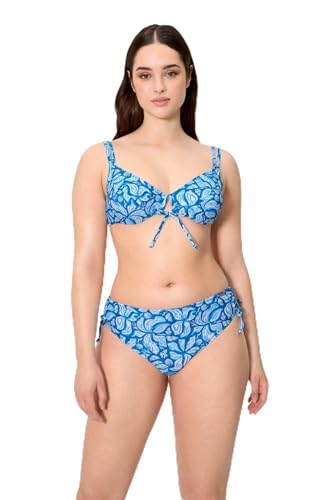 YSABEL MORA - Conjunto de Bikini Moldeador Reductor de Pecho Flores Azul Copa C