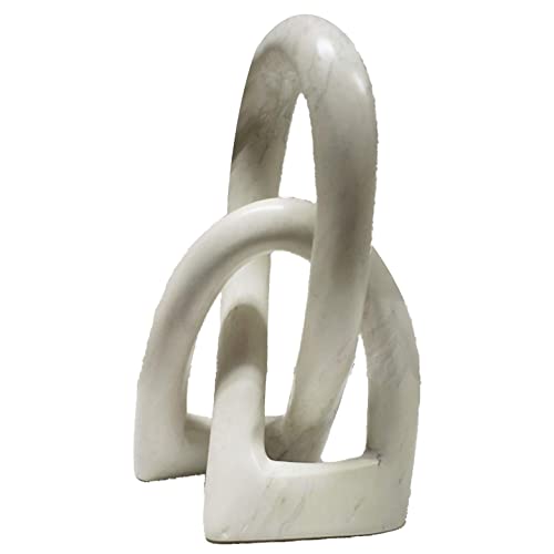 Continuous Looped Entwined Love Knot Sculpture Unique Modern Contemporary Décor Hand-Crafted Soapstone Artisans Of Kenya Genuine Human Hands Precious Gift (6 Inch, Natural) #TOP1