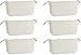 Multipurpose Cosmetic Bag with Zipper - 6-Pack Plain DIY Natural Make-Up Pouch, Cotton Canvas Travel Toiletries Bag, for Women and Teens, Off-White, 11.75 x 5.5 Inches