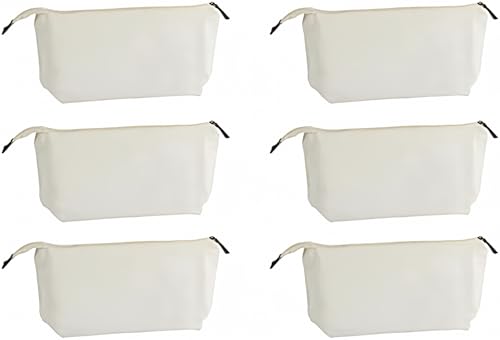 Juvale 6-Pack White Canvas Pouch