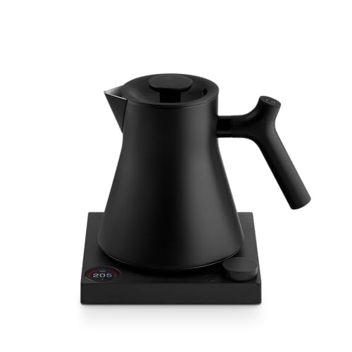 Image of Fellow Corvo EKG Pro Gooseneck Electric Kettle for Pour Over Coffee & Tea | Precise Temp Control, Quick Heating, Stainless Steel, Brew Timer, Scheduling, LCD Display, Hold Mode, 0.9 Liter, Matte Black