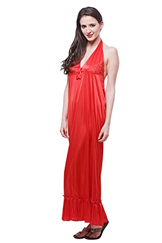 Image of Fasense Women's Satin Maxi Casual Regular Nightgown
