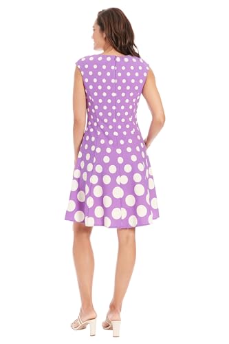 Image of London Times Womens Dresses Cap Sleeve Fit and Flare - Elegant Summer Cocktail Graduation Garden Party Wedding Guest Dress