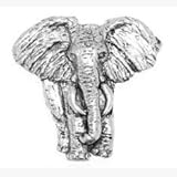 Maße: ca. 2,5 cm Elefant Anstecker Brosche Geschenk - Geliefert in Organza Tasche