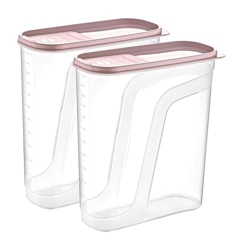 BH | Food Storage Box with Flip Top Lids | 2-Pack | 6L (L:23cm W:11.5cm H:30cm) | Cereal Dispenser | Clear Plastic Storage Containers | BPA Free | Microwave, Freezer & Dishwasher Safe - by Best House