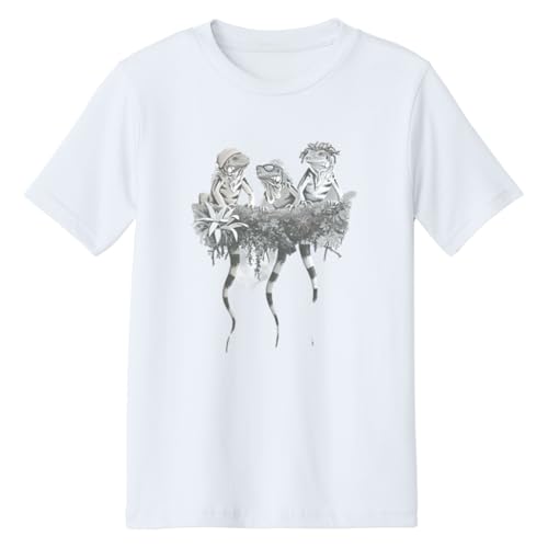 Boys Girls Raggae Iguanas Solar Color Changing Shirt Sun Tee for Youth Size, Small White