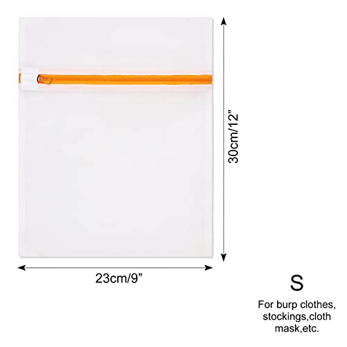 Staruby Mesh Laundry Bags 3-Pack Laundry Wash Bag Colorful Zipper For Delicates, Blouse, Hosiery, Stocking, Underwear, Bra Lingerie, Sweater, Travel Storage Bag(Orange, S) #TOP1