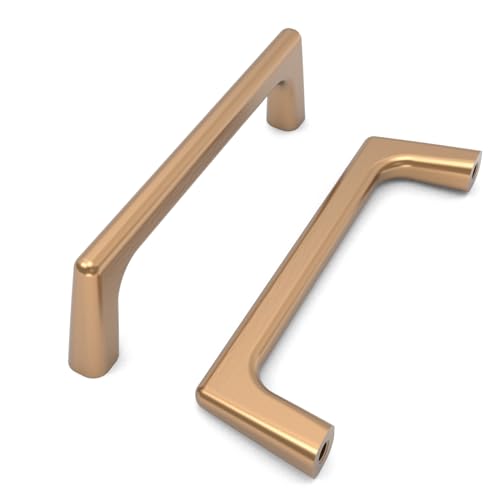 Image of 9BUILD 10 Pack Champagne Bronze Cabinet Pulls 3.75 Inch Kitchen Cabinet Handles Cabinet Hardware Kitchen Handles for Cabinets Cupboard Handles Dresser Pulls Drawer Handle