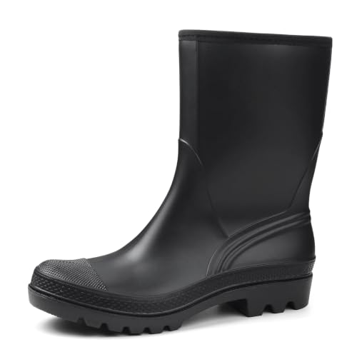 Image of DKSUKO Women's Waterproof Rain Boots Mid Calf Rubber Garden Farm Boots