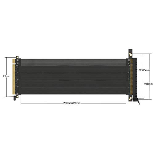 Cable Riser PCIe 3.0 16x de 25cm con conector de 180 grados y apantallamiento flexible vertical 2