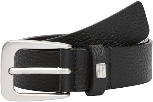Tommy Jeans Ceinture Femme Heritage 3.0 cm Cuir, Noir (Black), 90 cm