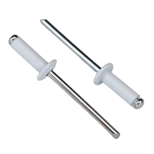 Image of Wensilon (300Pcs) 5 /32 inchx5 /8 inch White Aluminum blind pro Rivets,White Aluminum Grip and Steel Mandrel