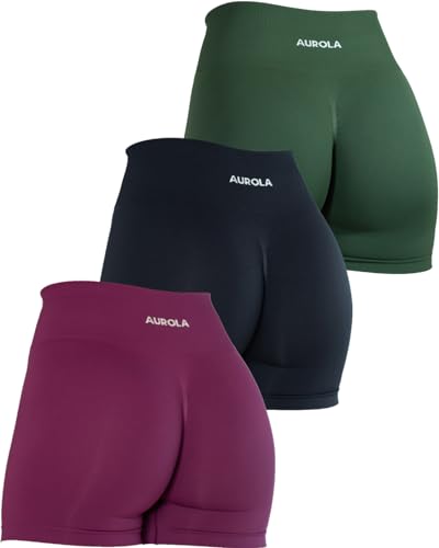 Image of AUROLA Dream Collection Women Workout Shorts High Waist Gym Shorts, Scrunch Butt Seamless Athletic Shorts