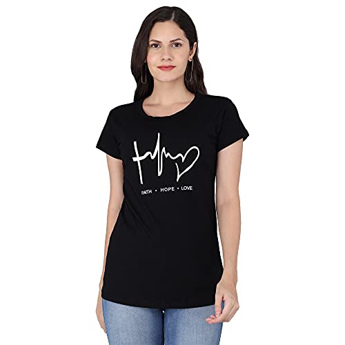 Image of FUNDAY FASHION Women & Girls Cotton Regular Fit Half Sleeves T-Shirt